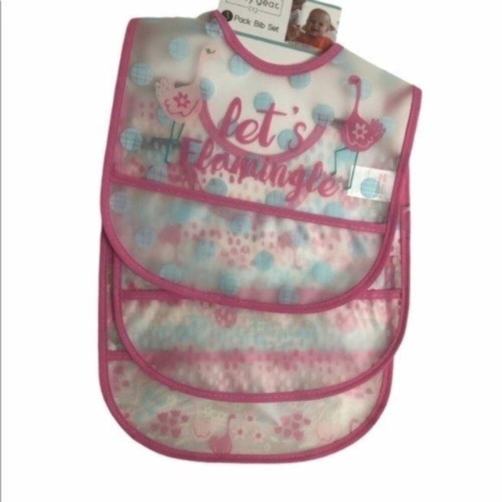 Baby Gear Three Pack Easy Clean Up Bib Set